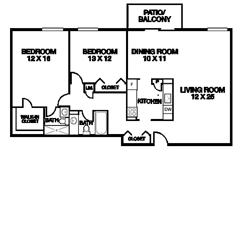 Floor plan Tower 2 | 2 Bed | B2A