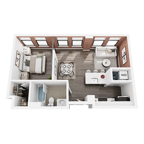 Floor plan The Laura - 1 Bedroom, 1 Bath