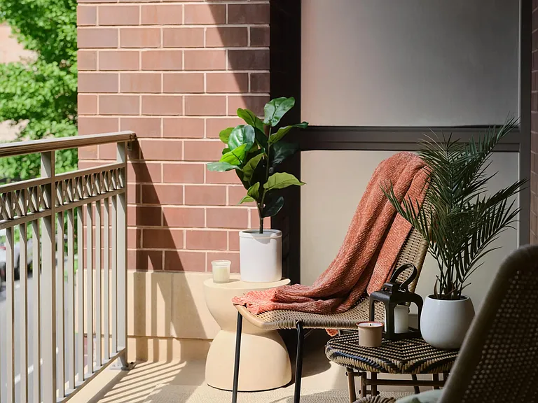 Select apartments feature a private balcony or terrace, offering extra space and outdoor views.