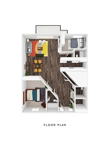 Floor plan 2 Bed 2 Bath