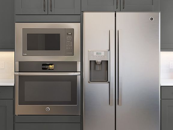 Matte black hardware in kitchen