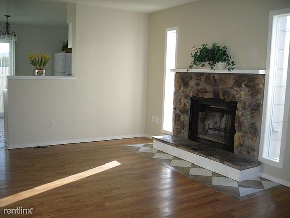 living room with fire place