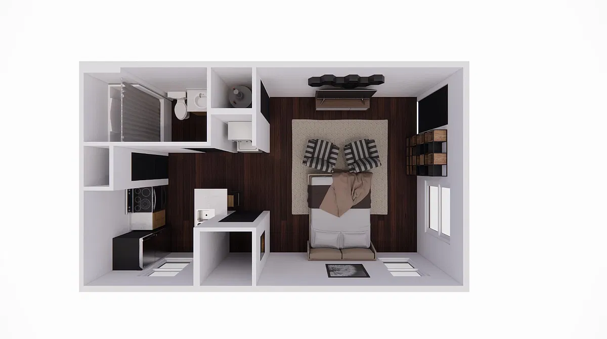 Floor plan The Bend - Studio