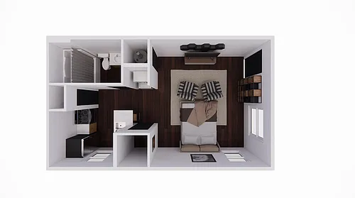 Floor plan The Bend - Studio