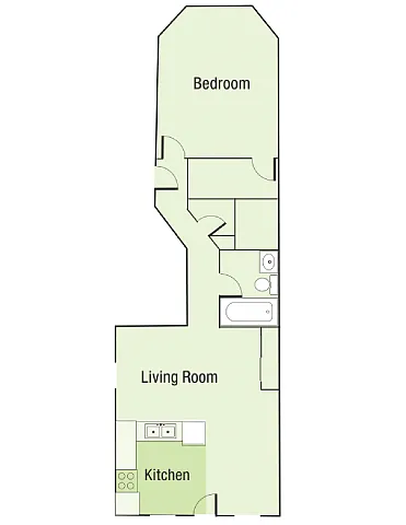 Floor plan Lockerbie Court on Mass Ave One Bedroom C