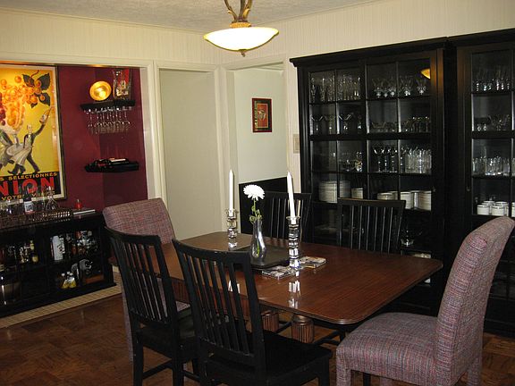formal dining with bar area