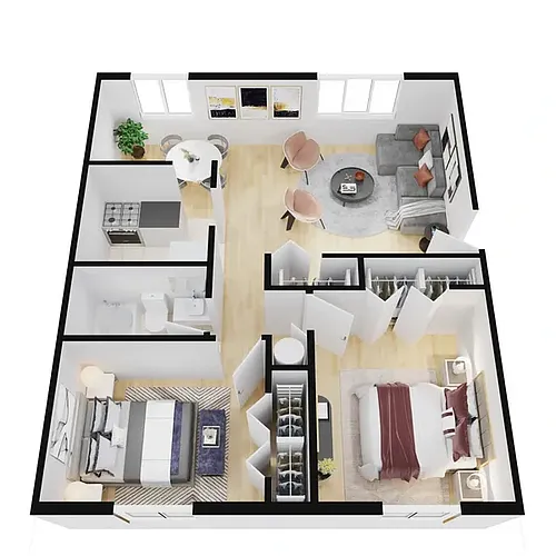 Floor plan 2 Bedroom Large