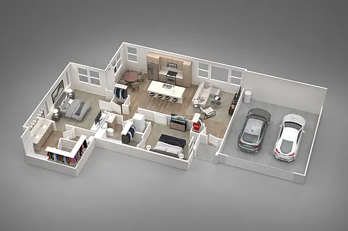 Floor plan 2 Bed/2 Bath