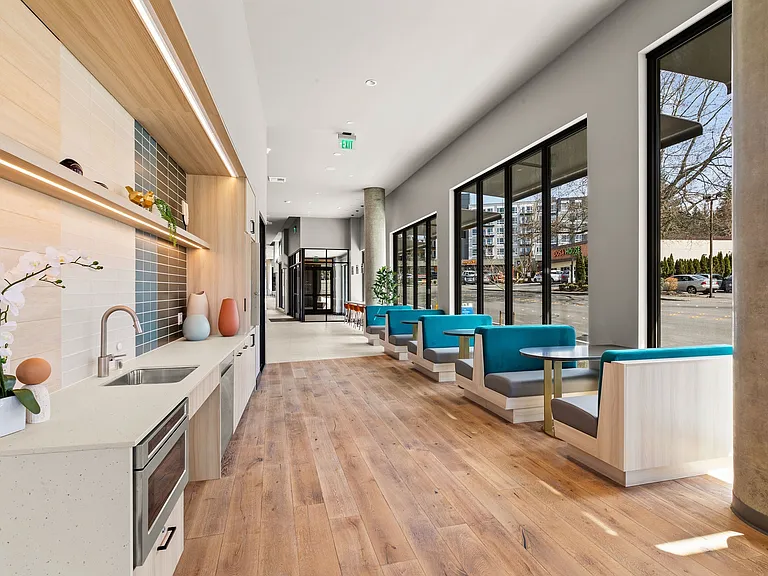 Comfortable lounge seating and micro kitchen