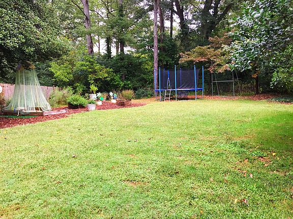 Big flat landscaped backyard