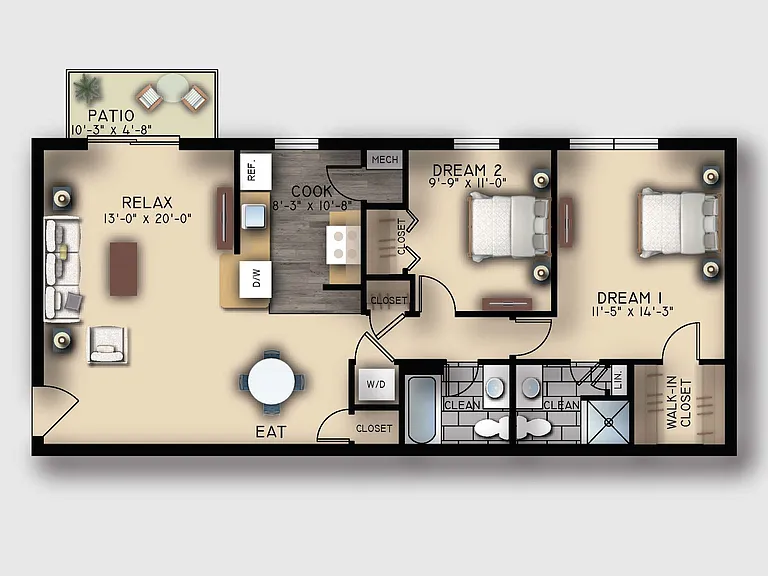 2 bd D 2 bd D