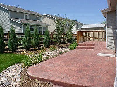 Stamped concrete patio