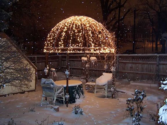 The gazebo in wintertime.