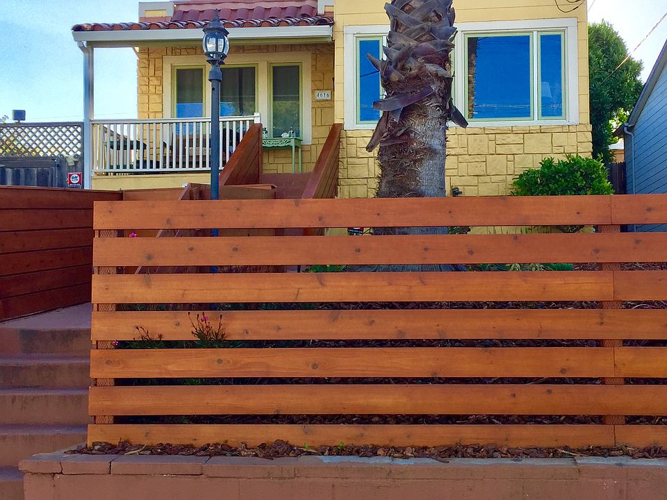 Front view. New fence