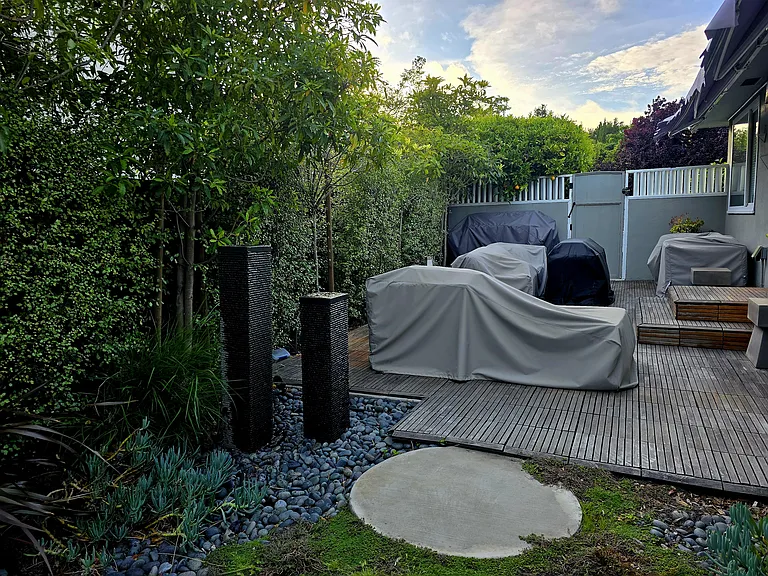 Wooden deck and BBQ area