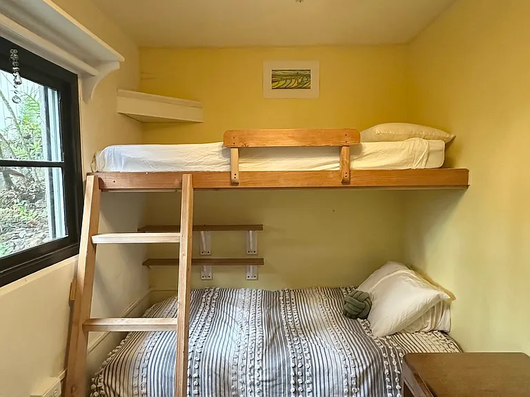 bedroom 2, built in bunk beds and desks