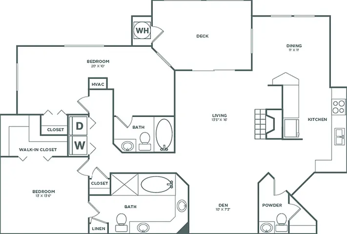 Two Bedroom Two and a Half Bath (1324 SF) Two Bedroom Two and a Half Bath (1324 SF)
