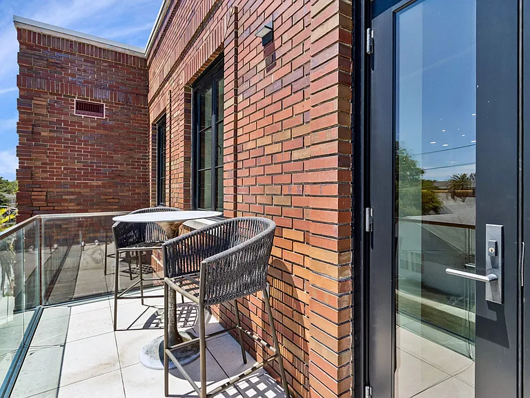 Private balcony from living room