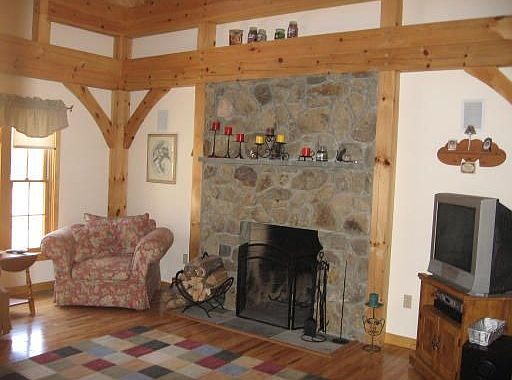 Stone Fireplace in Living Room