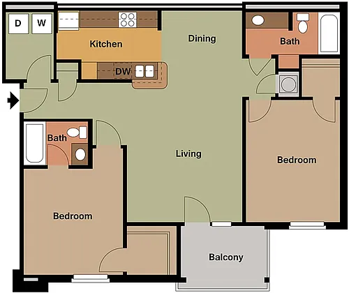 Floor plan Two Bedroom