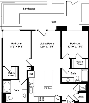 Floor plan Two Bed B5