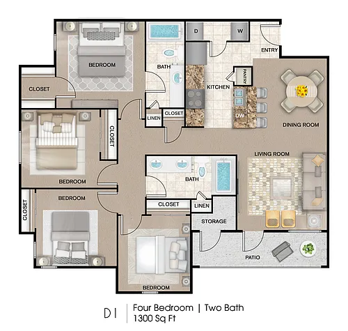 Floor plan 4 Bedroom