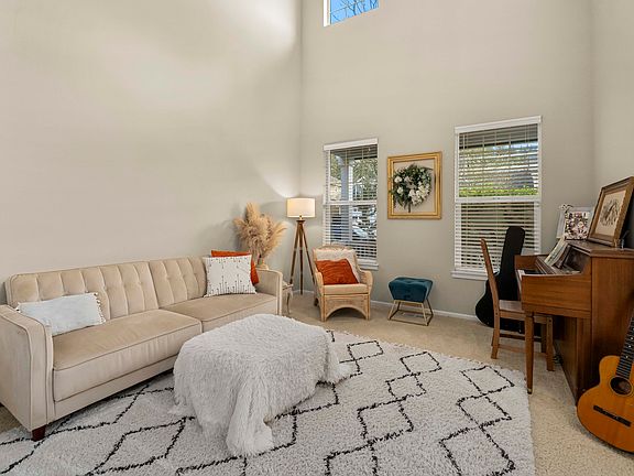 Front living room with vaulted ceilings