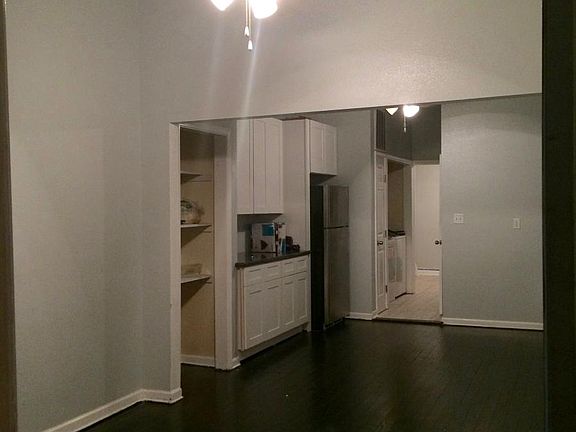 living room into kitchen
