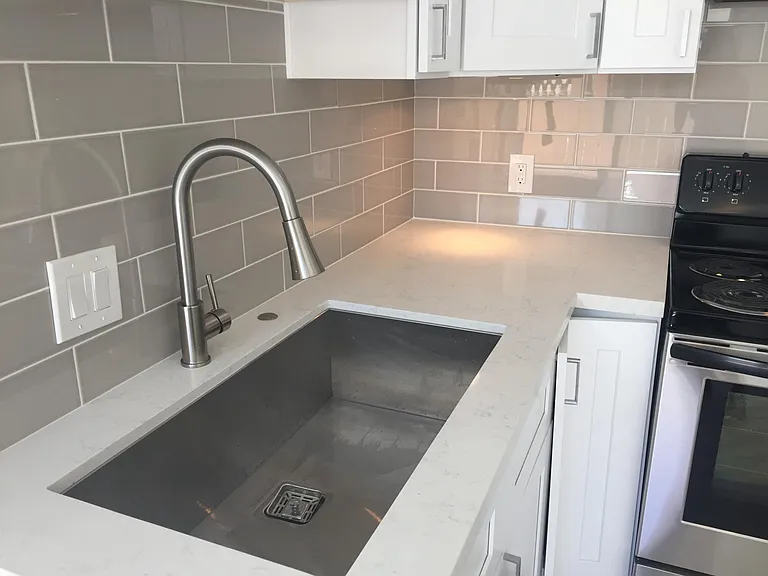large stainless steal square sink