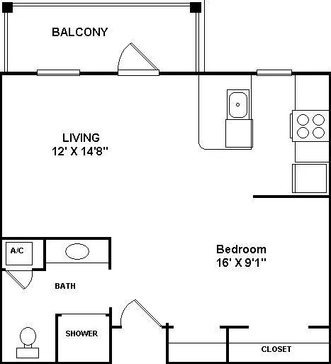 Beautiful large studio unit updated flooring, balcony with a pool view! — Photo 3