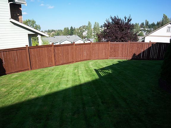 Fenced backyard
