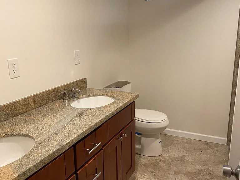 Downstairs bathroom. Toilet being replaced with energy efficient one.