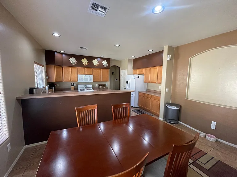 Large Dining room and kitchen