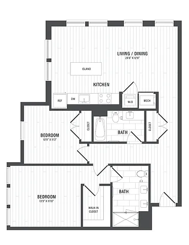 Floor plan 2 Bed/2 Bath-E6.1