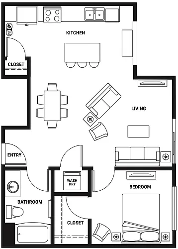 Floor plan A3 One Bed
