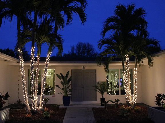 Front door at night