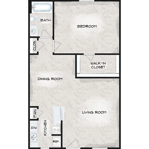 Floor plan One Bed One Bath D