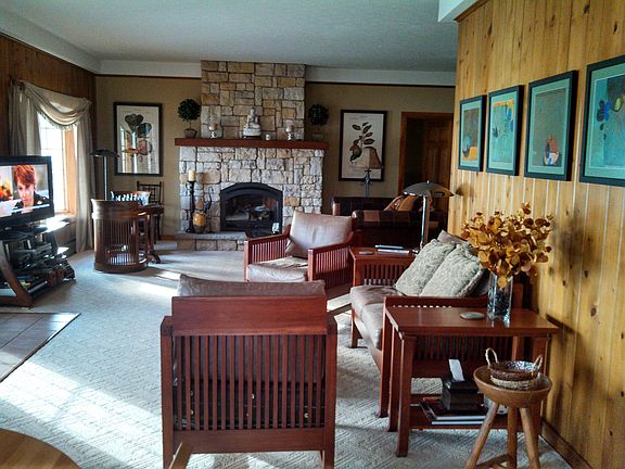 living room with fireplace