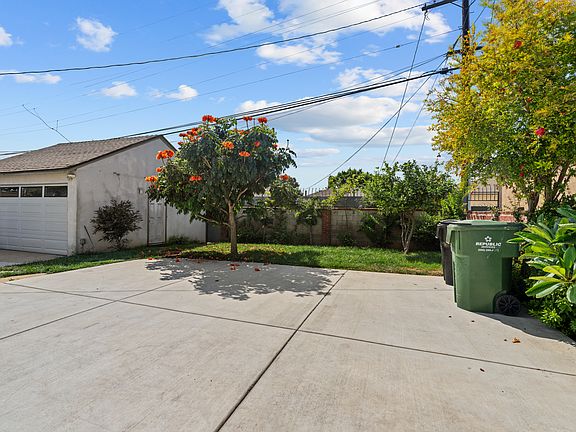 Backyard garage view