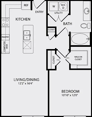 1 Bedroom | 1 Bath | 752 SQFT 1 Bedroom | 1 Bath | 752 SQFT