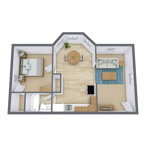 Floor plan One Bedroom 11A