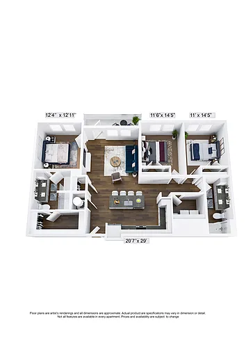 Floor plan Gratefully | 3 Bed | 2 Bath