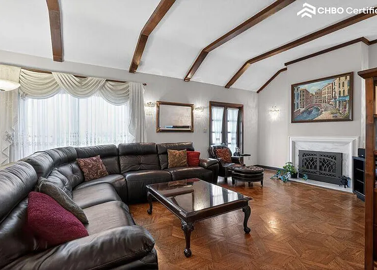 The living room picture window is very bright!