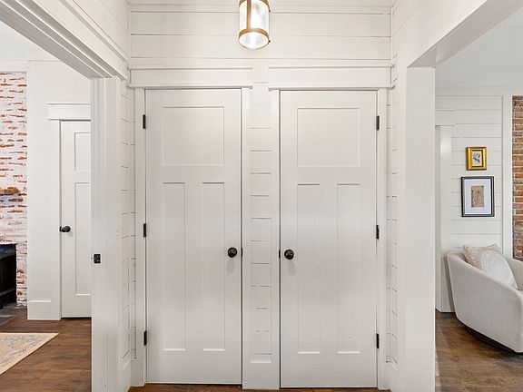 walk up attic (left door), storage closet (right door)