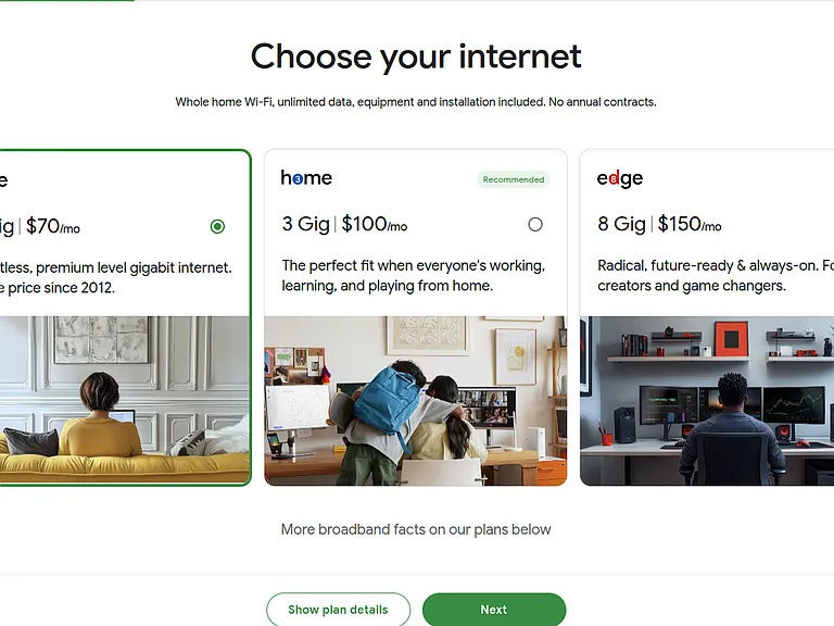 Blazing-fast Google Fiber available! Skip the sluggish cable internet contracts. This unit is prepped for next-generation fiber internet speeds ranging from 1 Gig ($70/mo) up to a massive 8 Gig, with unlimited data and equipment included.