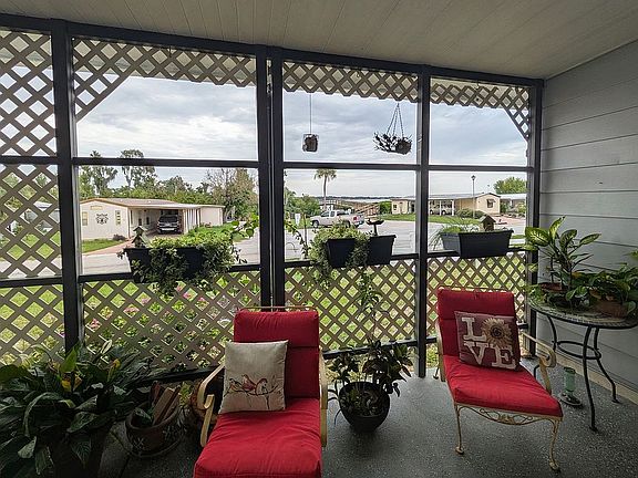 Carport sit area lake view
