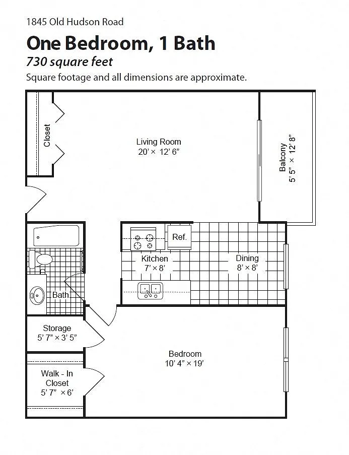 Floor plan Renovated 1 Bedroom (ground lv)