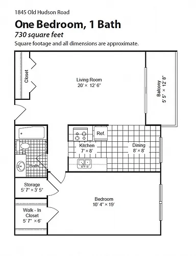 Floor plan Renovated 1 Bedroom (ground lv)