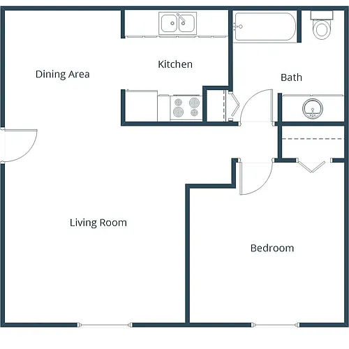 Floor plan One Bedroom 11A
