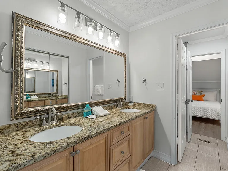 Master bath shared with the guest bedroom